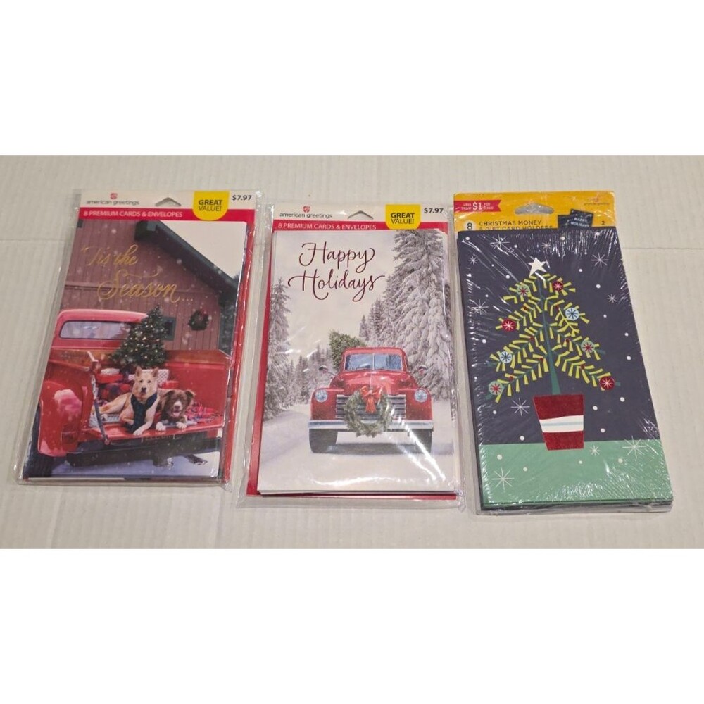 American Greetings Christmas Cards Lot of 3 Packages (24 Cards) New